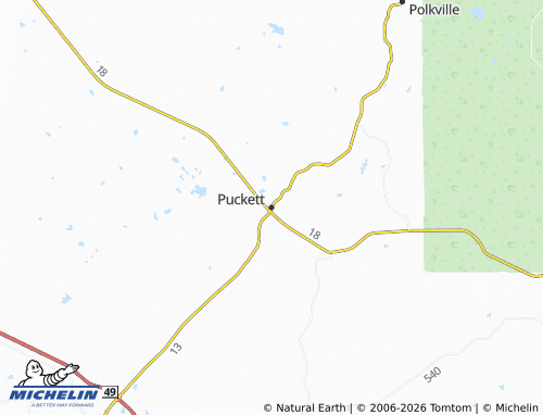 Mapa MICHELIN Puckett - ViaMichelin
