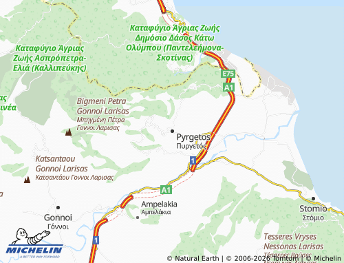 MICHELIN Pyrgetos map - ViaMichelin