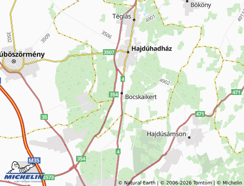MICHELIN Bocskaikert map - ViaMichelin