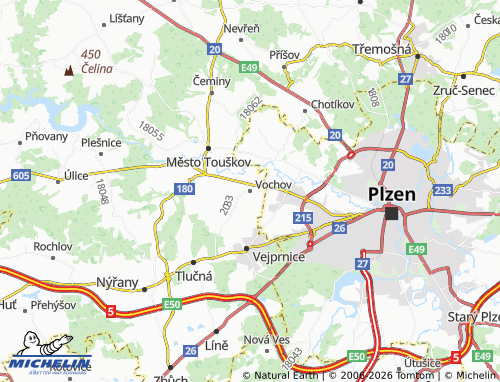 Mapa MICHELIN Vochov - ViaMichelin