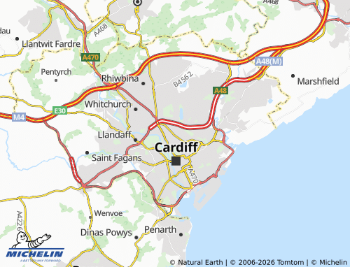 Mappa MICHELIN Cathays - ViaMichelin