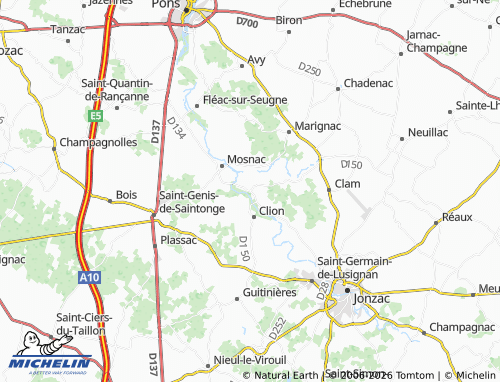 Mapa MICHELIN Saint-Georges-Antignac - ViaMichelin