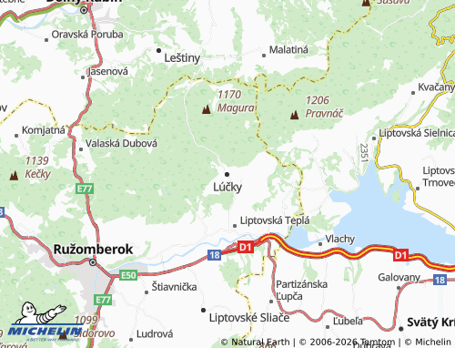 MICHELIN-Landkarte Lúčky - ViaMichelin