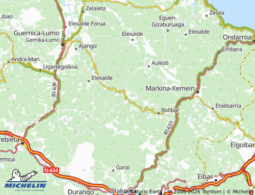 MICHELIN Munitibar-Arbatzegi Gerrikaitz map - ViaMichelin