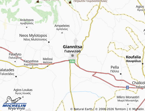MICHELIN Giannitsa map - ViaMichelin