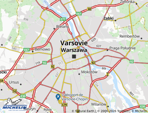 Carte MICHELIN Varsovie - ViaMichelin
