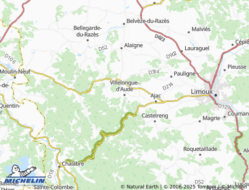 Carte MICHELIN Villelongue-d'Aude - ViaMichelin