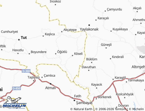 MICHELIN Köseli map - ViaMichelin