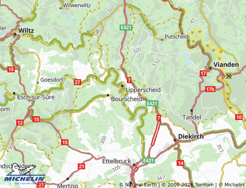 Kaart MICHELIN Bourscheid-Moulin - ViaMichelin