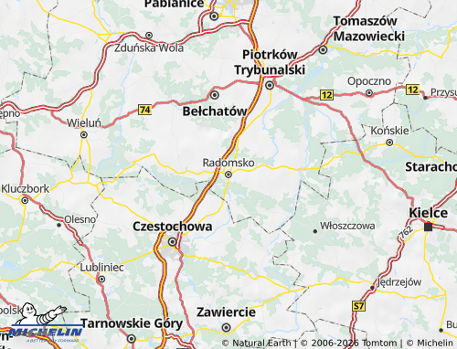 MICHELIN Radomszczański map - ViaMichelin
