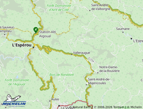 MICHELIN Valleraugue map - ViaMichelin