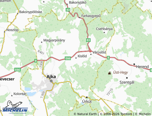 Mapa MICHELIN Kislőd - ViaMichelin