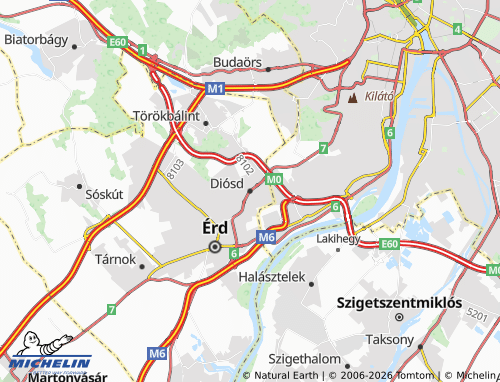 Mappa MICHELIN Diósd - ViaMichelin