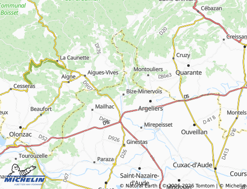Mappa MICHELIN Bize-Minervois - ViaMichelin