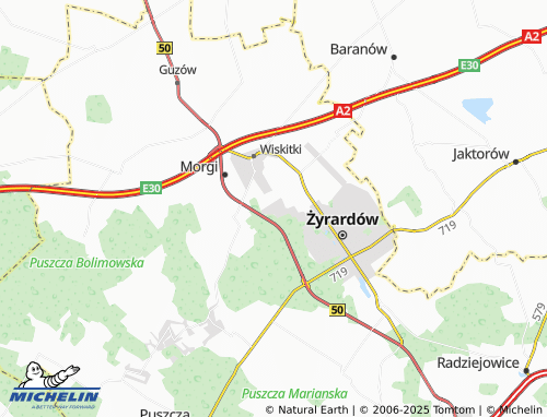 MICHELIN Działki map - ViaMichelin