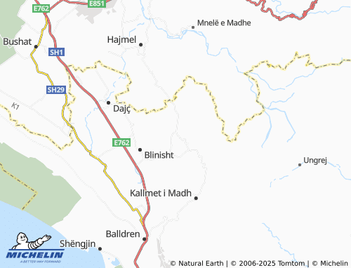 MICHELIN Fishtë map - ViaMichelin