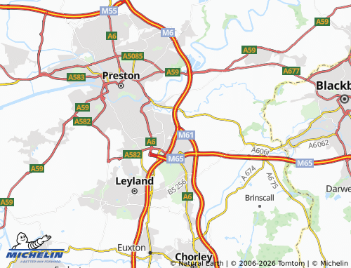 Carte MICHELIN Bamber Bridge - ViaMichelin