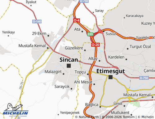 MICHELIN Yunus Emre map - ViaMichelin