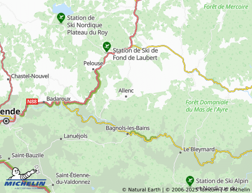 MICHELIN Allenc map - ViaMichelin