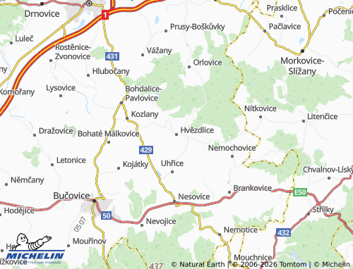 Mappa MICHELIN Hvězdlice - ViaMichelin