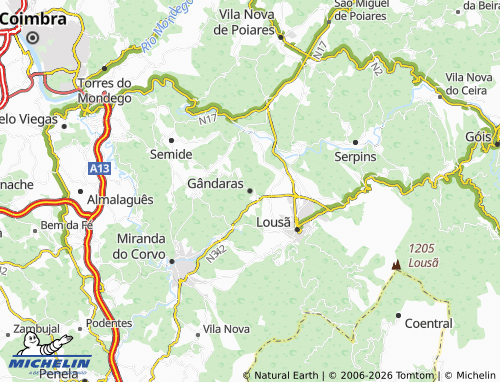 Mapa MICHELIN Gândaras - ViaMichelin