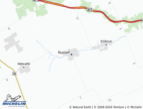 Mapa MICHELIN Russell - ViaMichelin