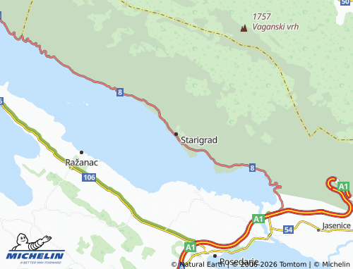 MICHELIN Starigrad map - ViaMichelin
