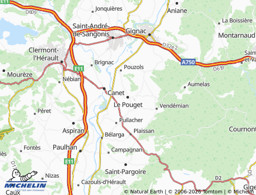 MICHELIN Le Pouget map - ViaMichelin