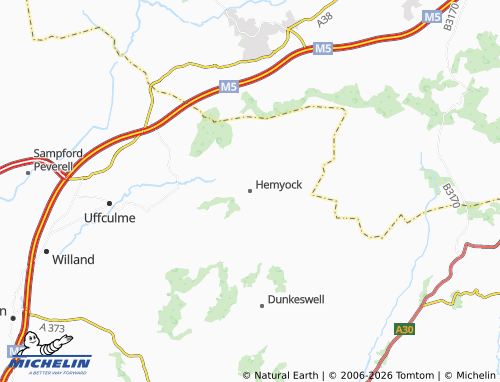 Carte MICHELIN Hemyock - ViaMichelin