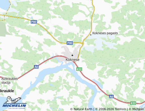 Mapa MICHELIN Koknese - ViaMichelin