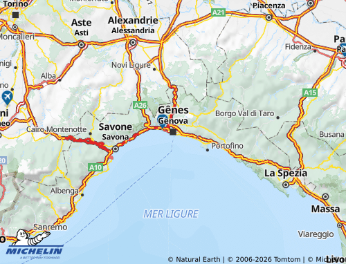 MICHELIN Liguria map - ViaMichelin