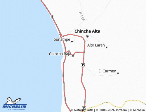 Mappa MICHELIN Chincha Baja - ViaMichelin