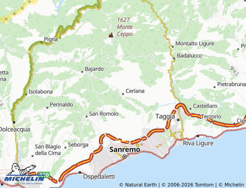 MICHELIN Ceriana map - ViaMichelin