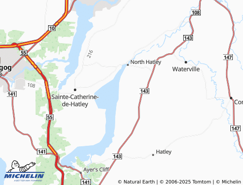 MICHELIN Canton-de-Hatley map - ViaMichelin