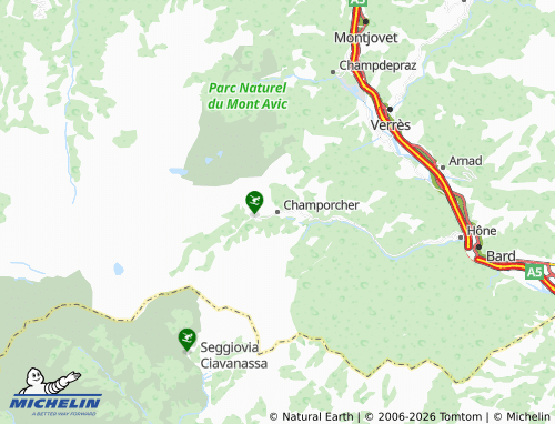 Carte MICHELIN Champorcher - ViaMichelin