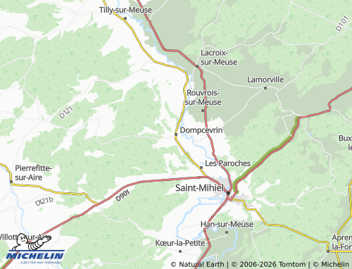 MICHELIN Dompcevrin map - ViaMichelin