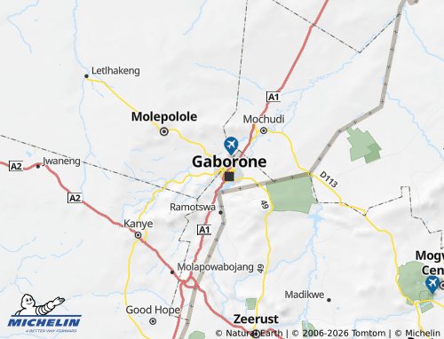 Mapa MICHELIN Kweneng South - ViaMichelin