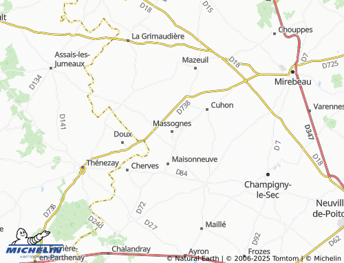 Mapa MICHELIN Massognes - ViaMichelin