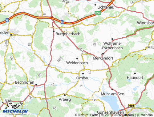 MICHELIN Weidenbach map - ViaMichelin