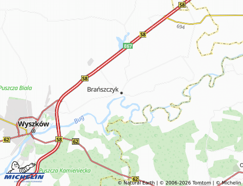 MICHELIN Brańszczyk map - ViaMichelin
