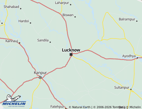 Carte MICHELIN Uttar Pradesh - ViaMichelin