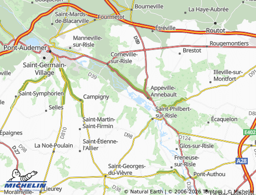 MICHELIN Condé-sur-Risle map - ViaMichelin