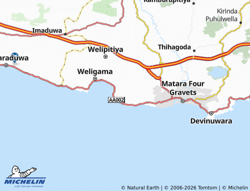 Mappa MICHELIN Mirissa Udumulla - ViaMichelin