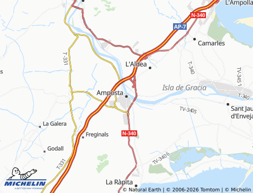 Carte MICHELIN Amposta - ViaMichelin