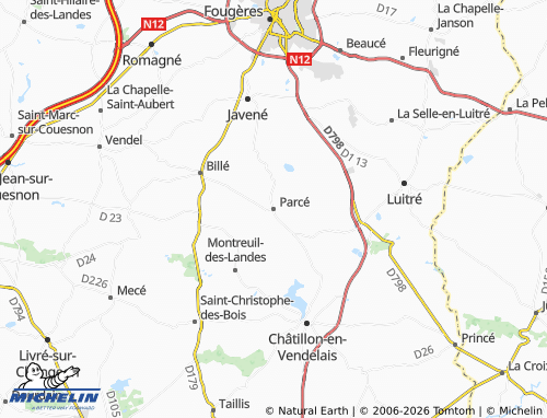 Mappa MICHELIN Parcé - ViaMichelin