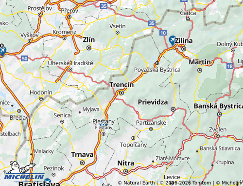 Mapa MICHELIN Trencín - ViaMichelin