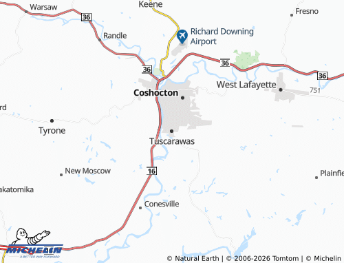 Mappa MICHELIN Tuscarawas - ViaMichelin