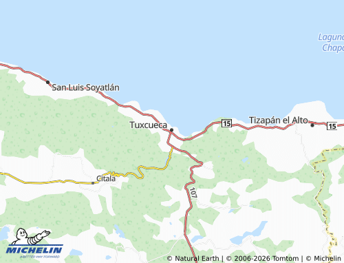 Mapa MICHELIN Tuxcueca Centro - ViaMichelin