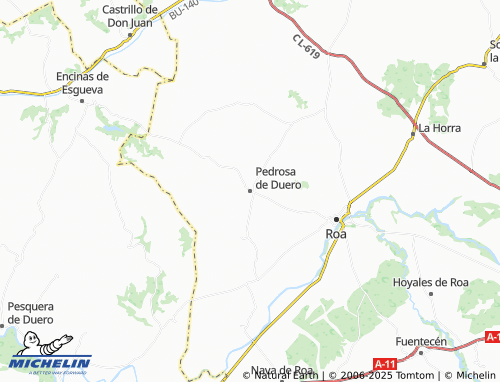 MICHELIN Pedrosa de Duero map - ViaMichelin