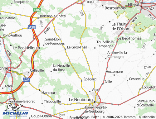 Mappa MICHELIN Saint-Nicolas-du-Bosc - ViaMichelin